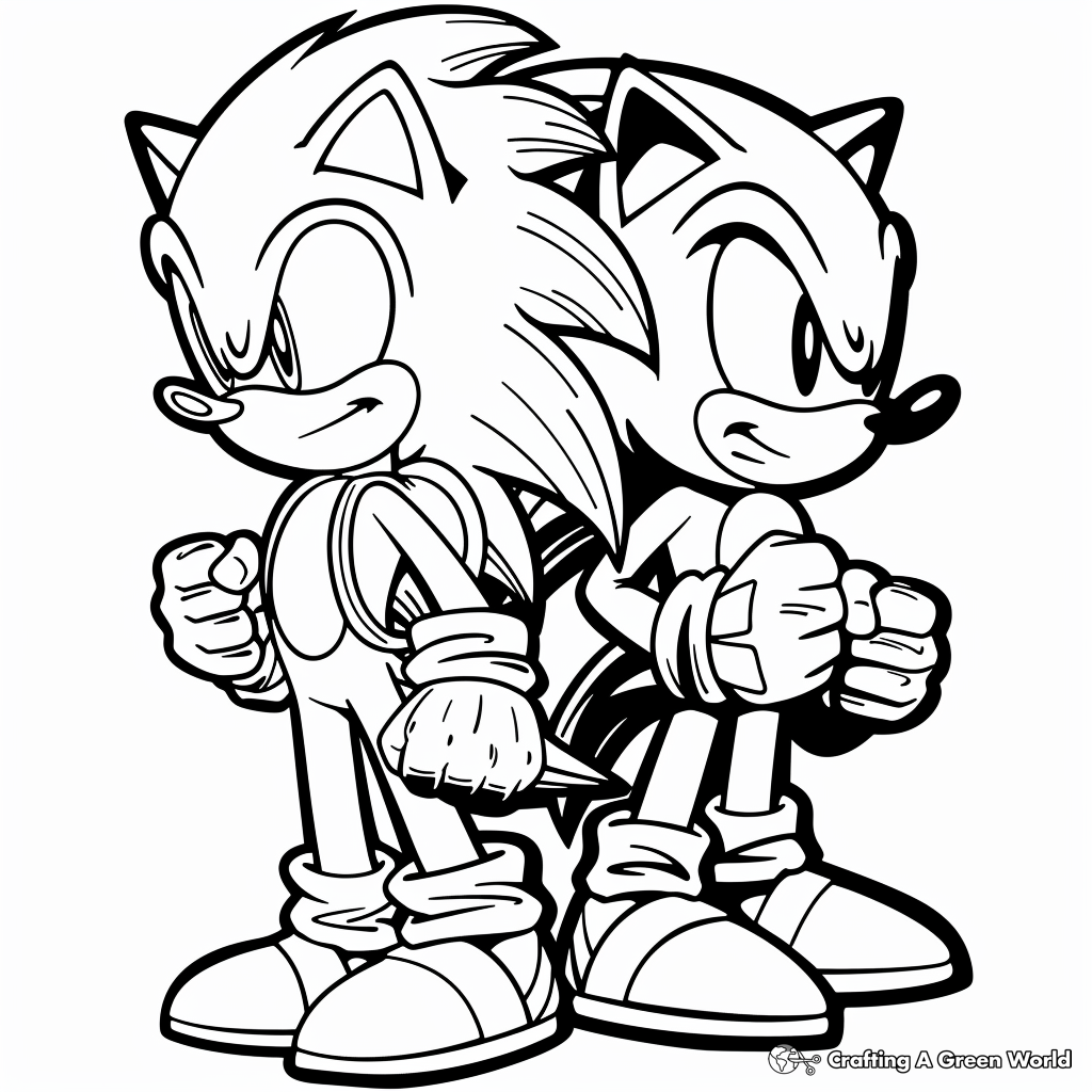 sonic and shadow coloring sheets
