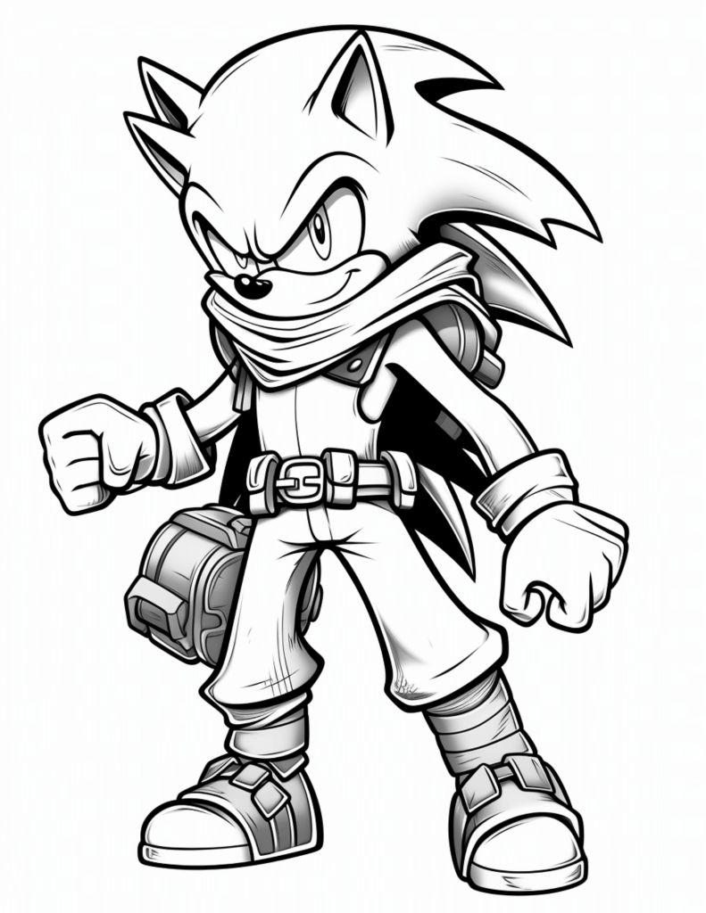 sonic shadow coloring page