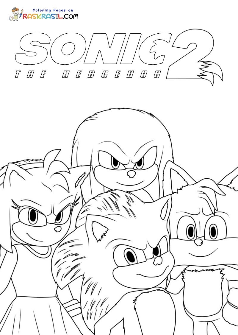 Sonic The Hedgehog 2 Movie Coloring Pages Printable