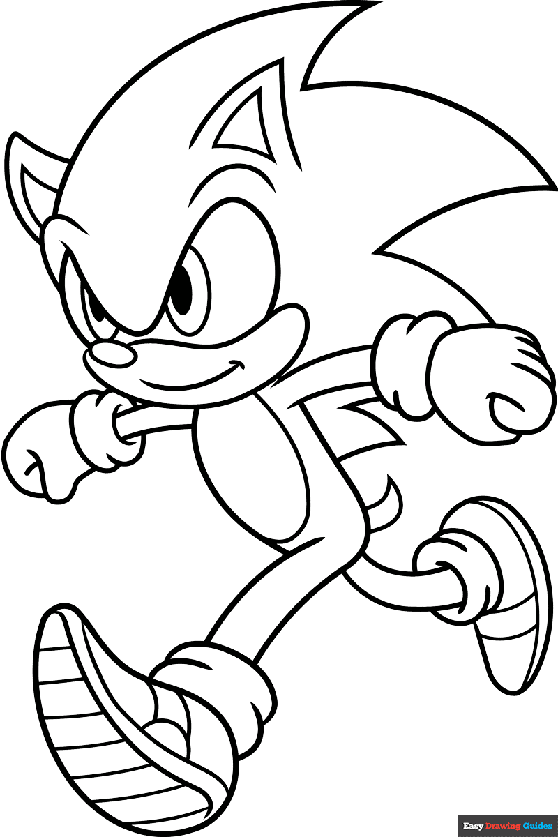 Sonic The Hedgehog Running Coloring Page Easy Drawing Guides Sonic The Hedgehog Running Coloring Page Easy Drawing Guides