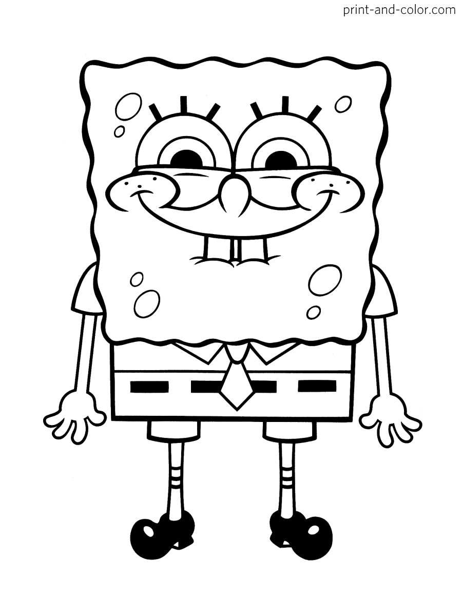 spongebob color pages to print