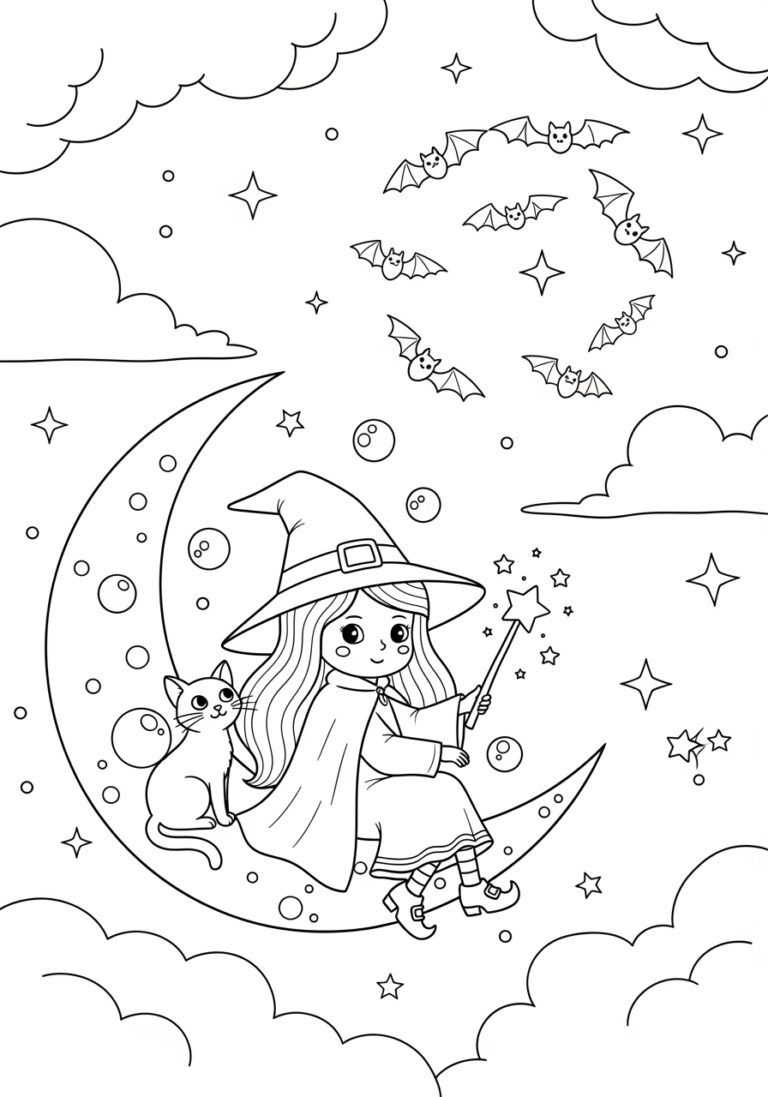 Spooky Witch Coloring Pages Printable Halloween Fun Spooky Witch Coloring Pages Printable Halloween Fun
