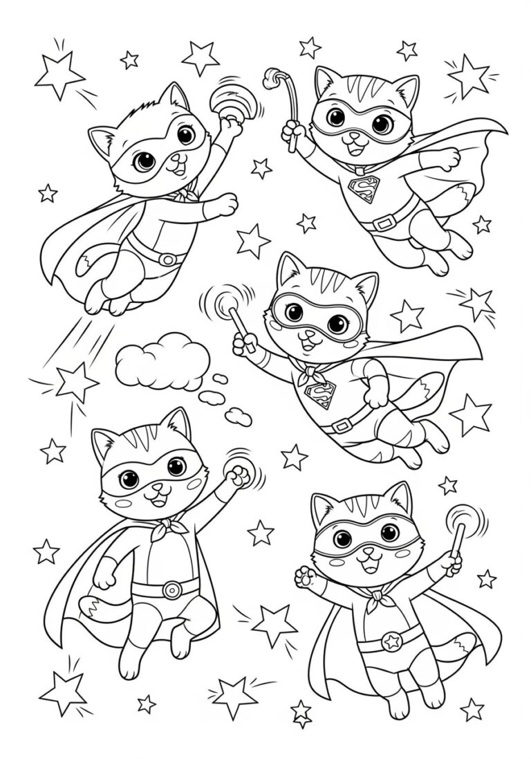 Super Kitty Coloring Pages