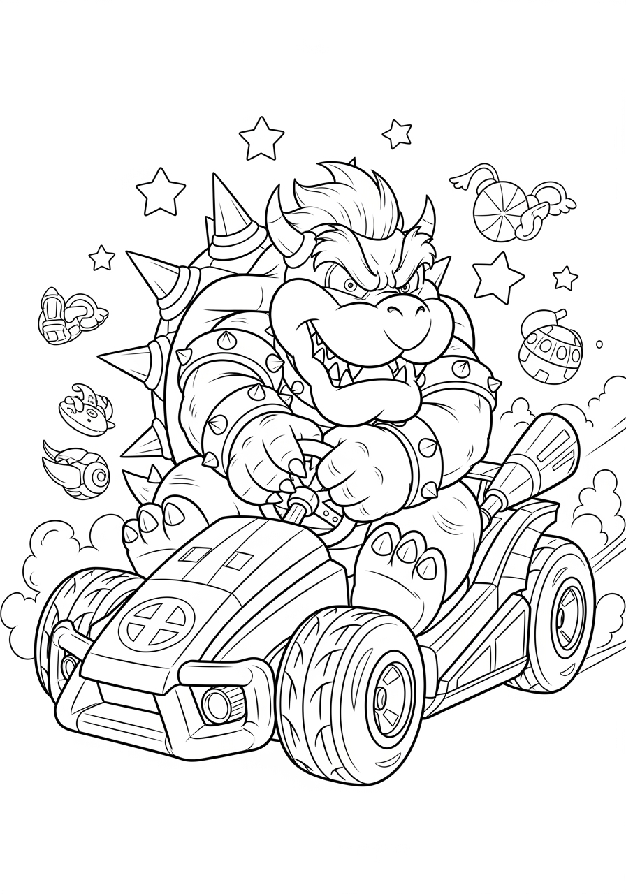 Super Mario Bowser Coloring Page For Kids Super Mario Bowser Coloring Page For Kids