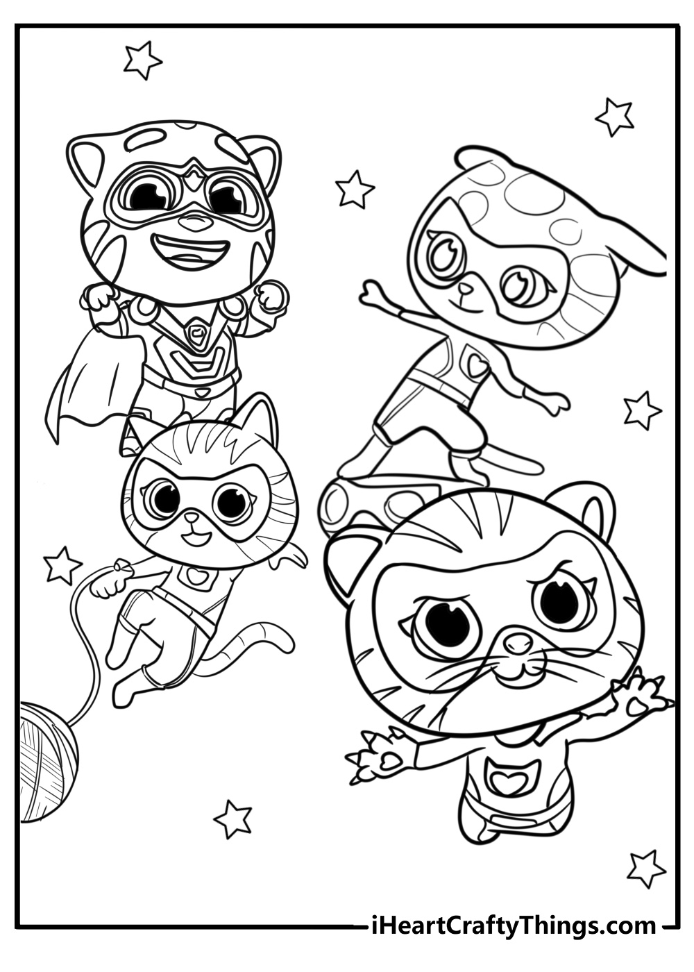Super Kitties Coloring Page