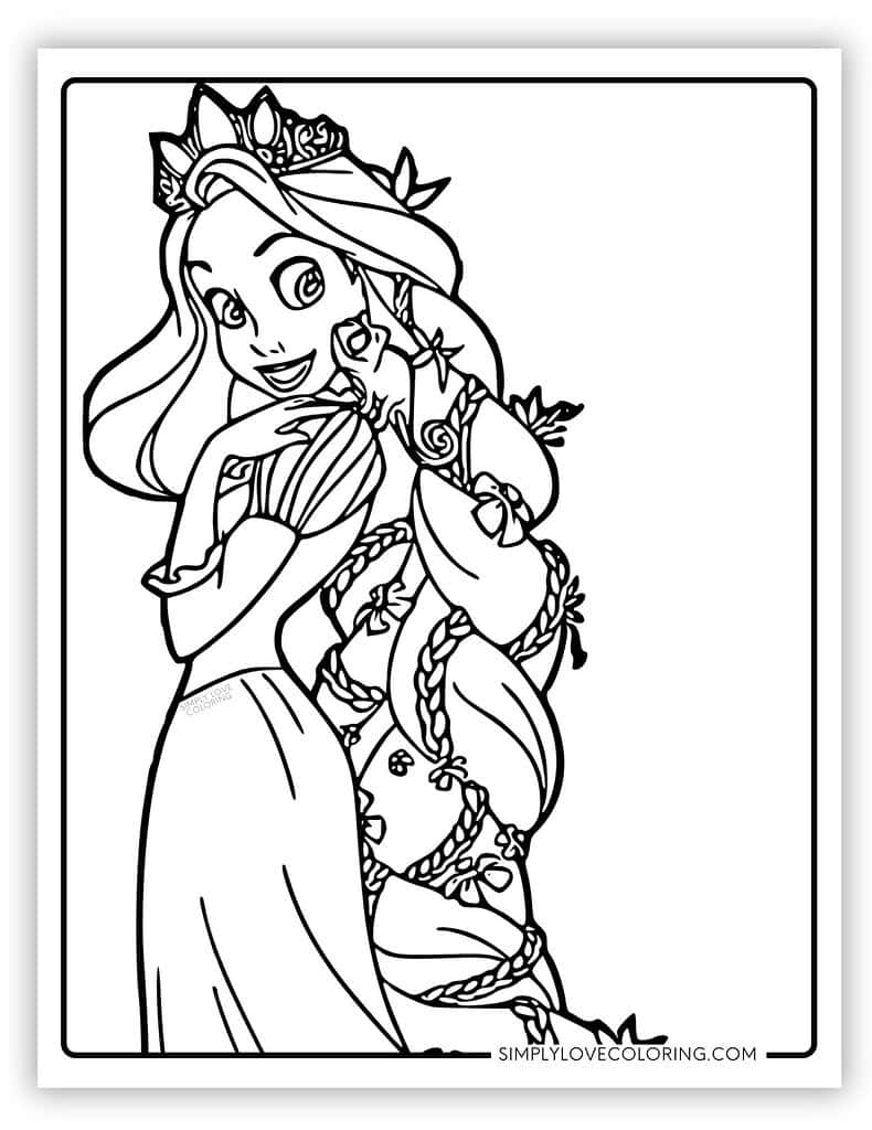 Tangled Coloring Pages Free PDF Printables Simply Love Coloring