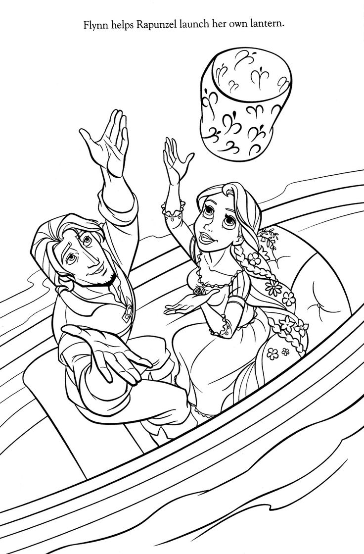 rapunzel tangled colouring pages