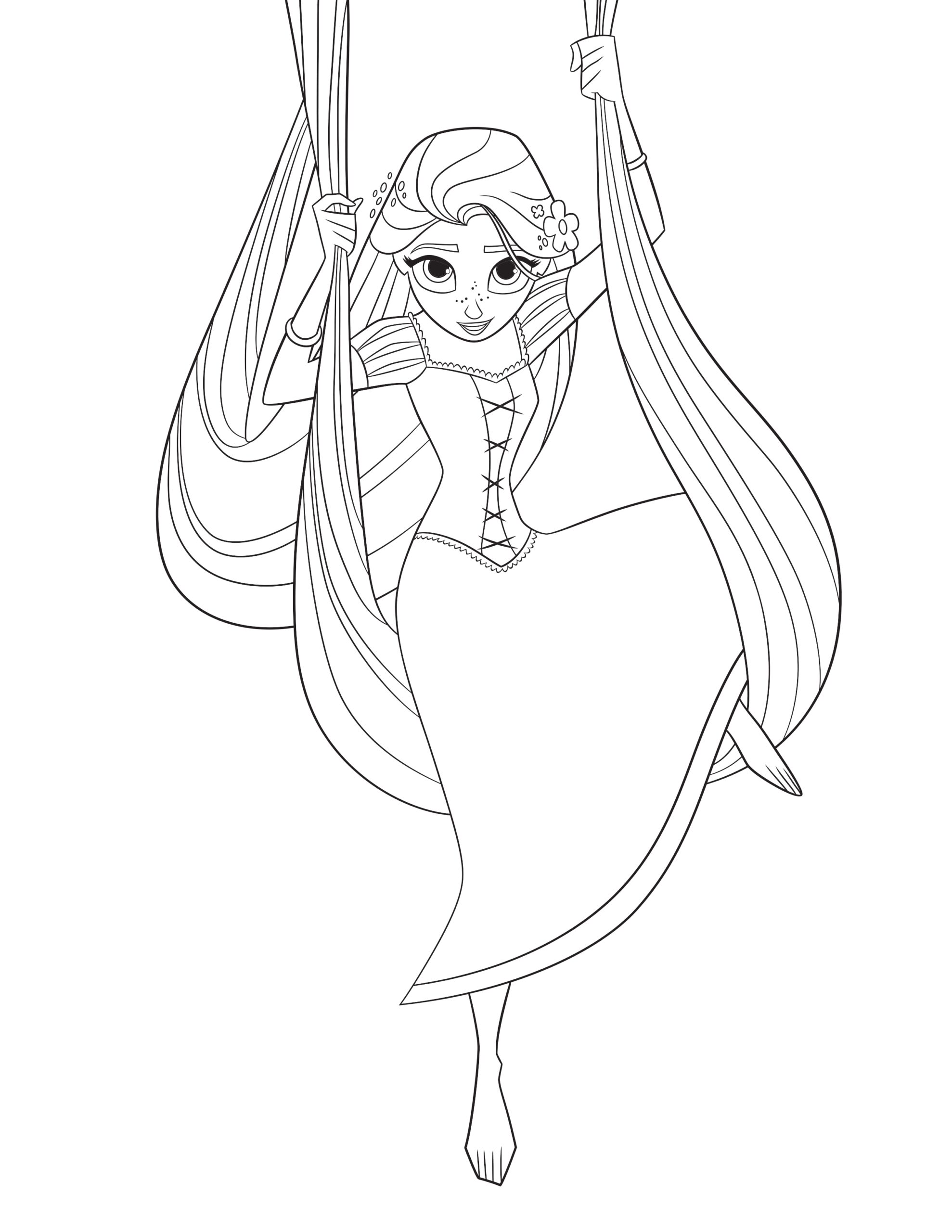 disney rapunzel colouring pages