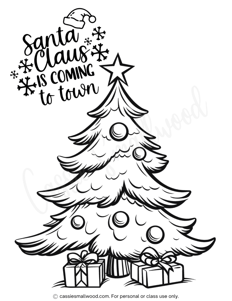 THE BEST Christmas Tree Coloring Pages Cassie Smallwood