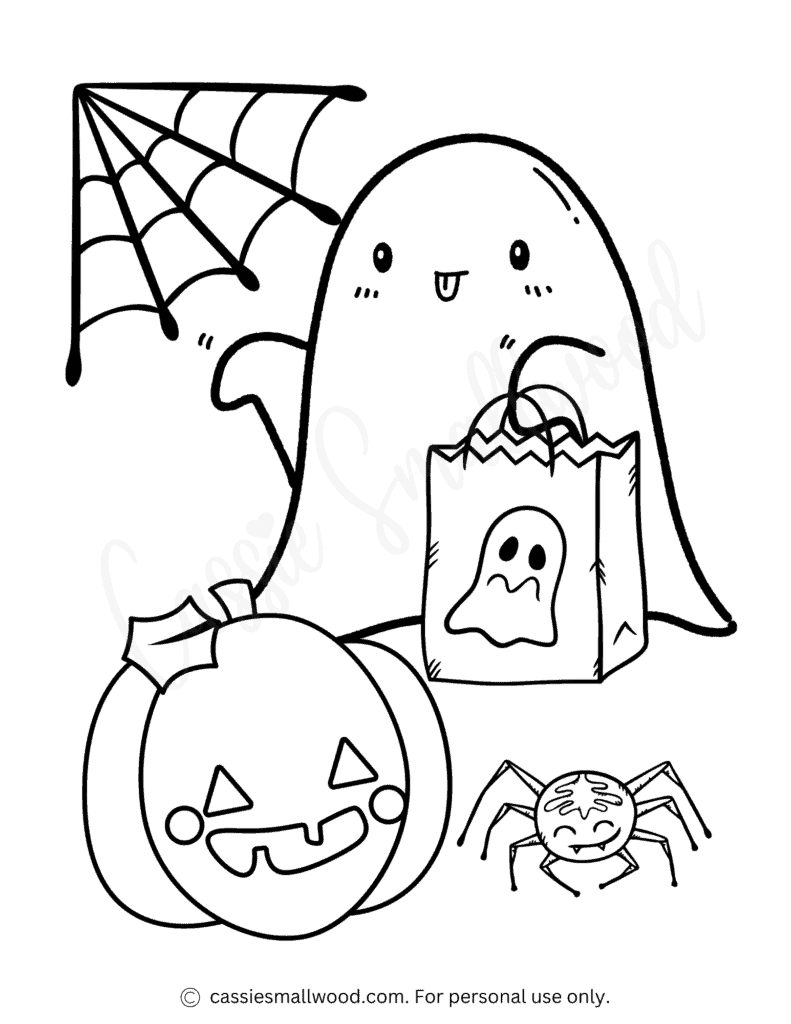 THE CUTEST Ghost Coloring Pages Cassie Smallwood