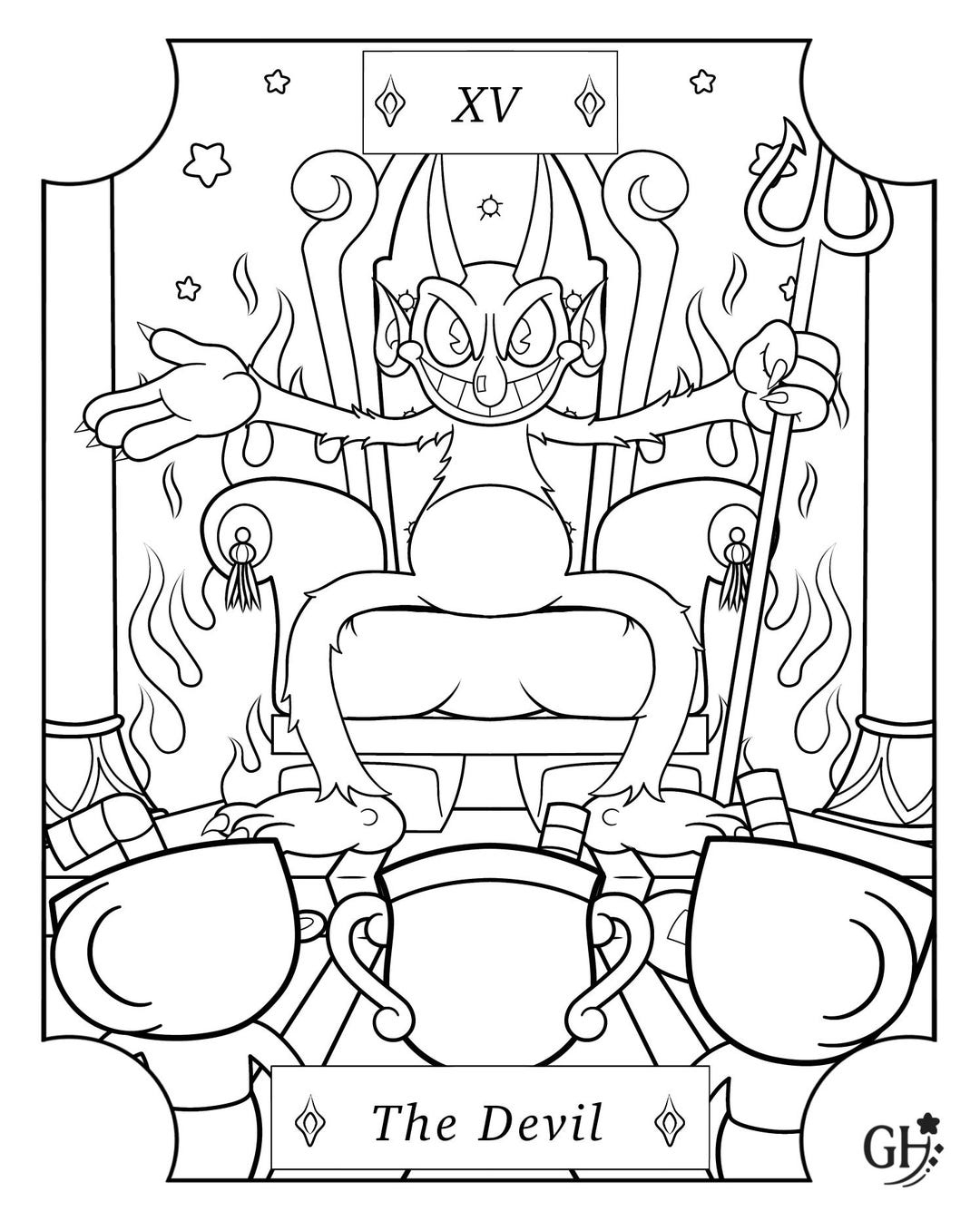 Devil Coloring Page Cuphead