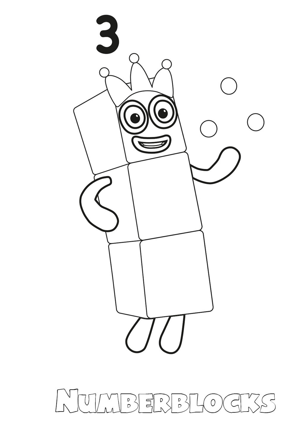 The Friendly Three Numberblocks Coloring Pages