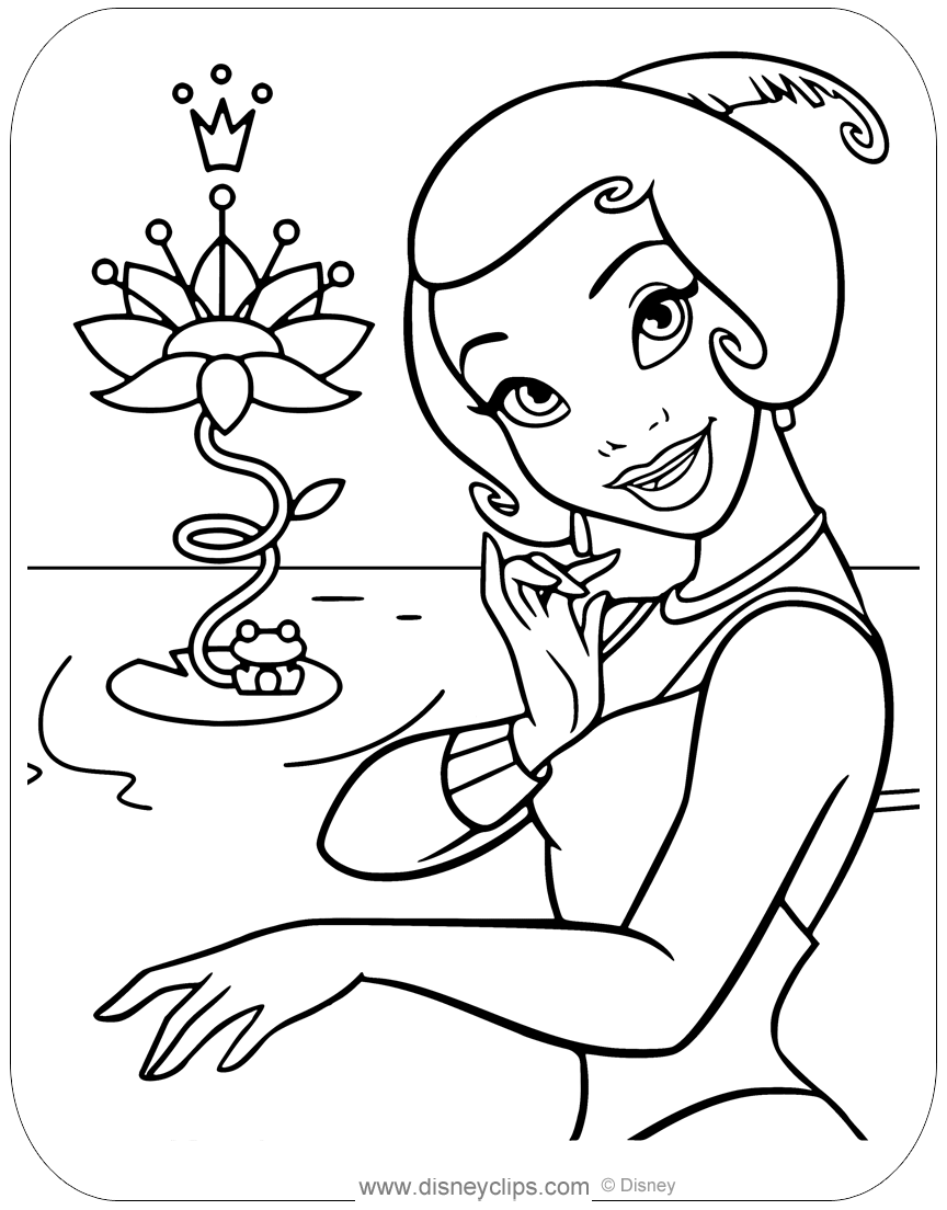The Princess And The Frog Coloring Pages Disneyclips