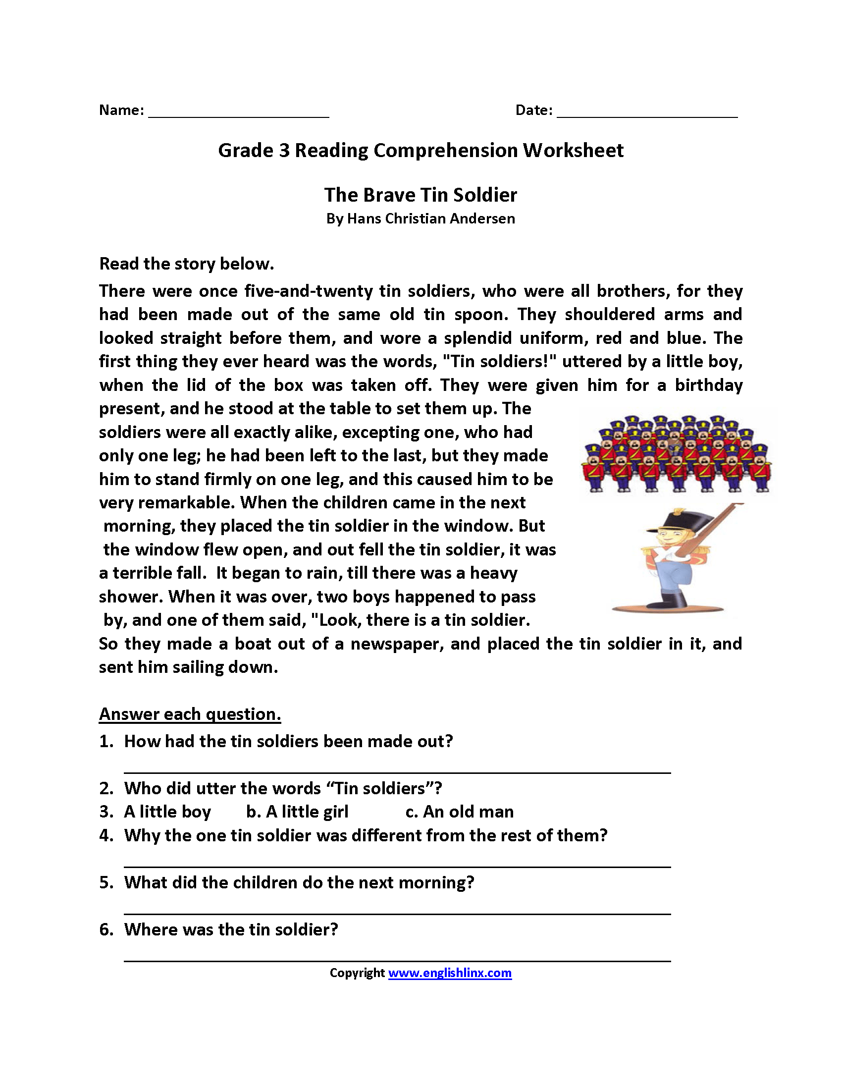 Third Grade Reading Comprehension