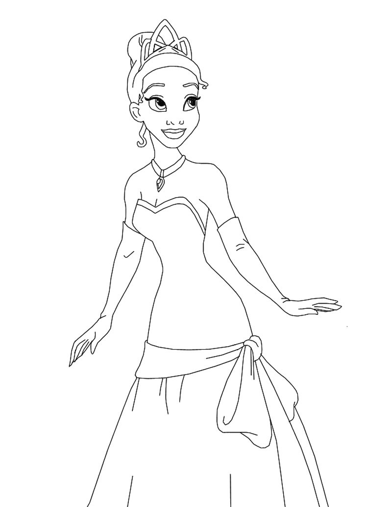 Tiana The Princess Coloring Pages Hellokids Tiana The Princess Coloring Pages Hellokids