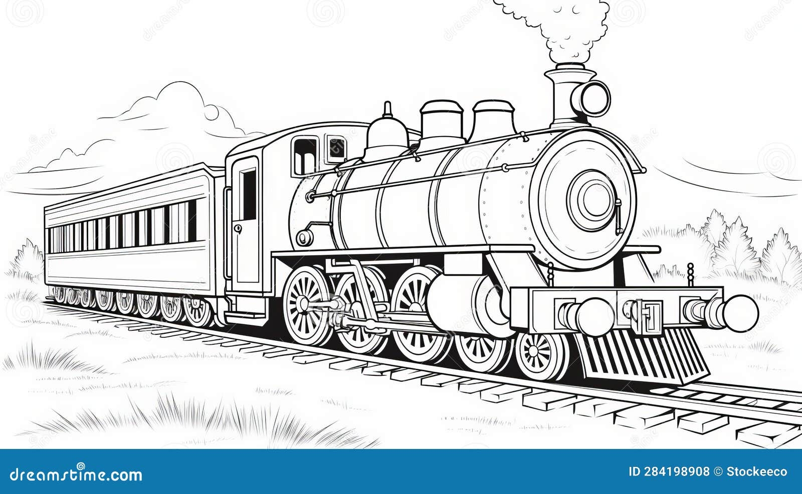 Train Coloring Page Unique And Creative Train Design For Coloring Fun Stock Illustration Illustration Of Relief Train 284198908