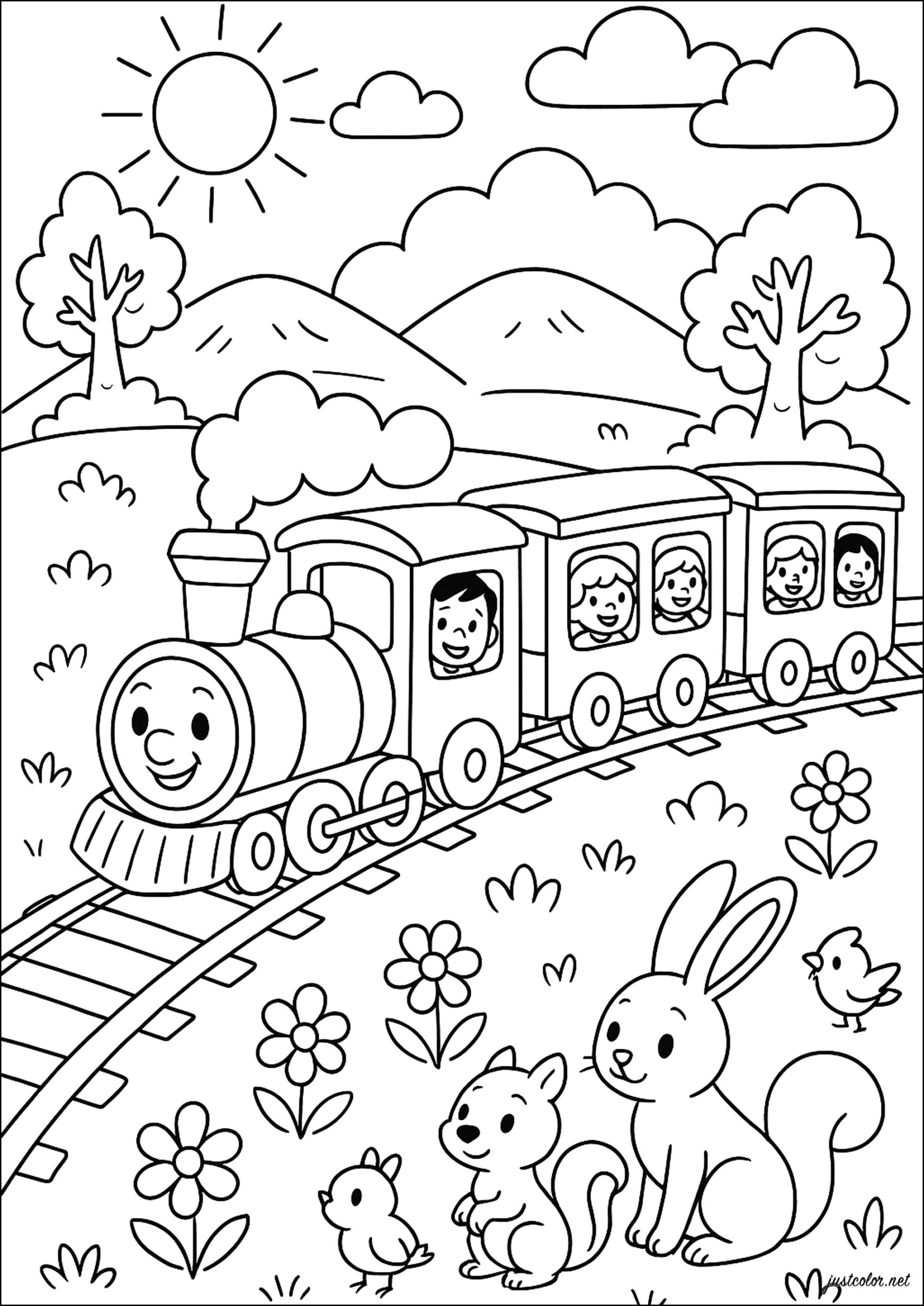 train printable coloring pages