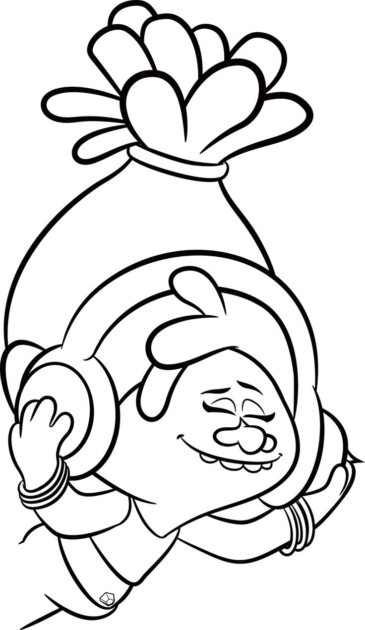 trolls movie colouring pages