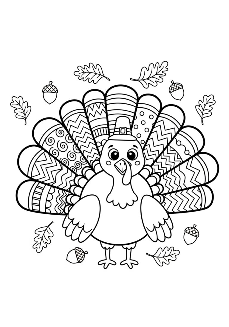 Turkey Printout To Color Fun Thanksgiving Activity