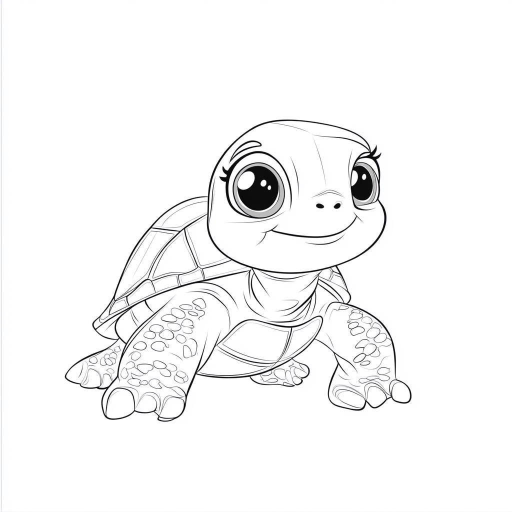 Turtle Coloring Page For Preschoolers digital Download Etsy Turtle Coloring Page For Preschoolers digital Download Etsy