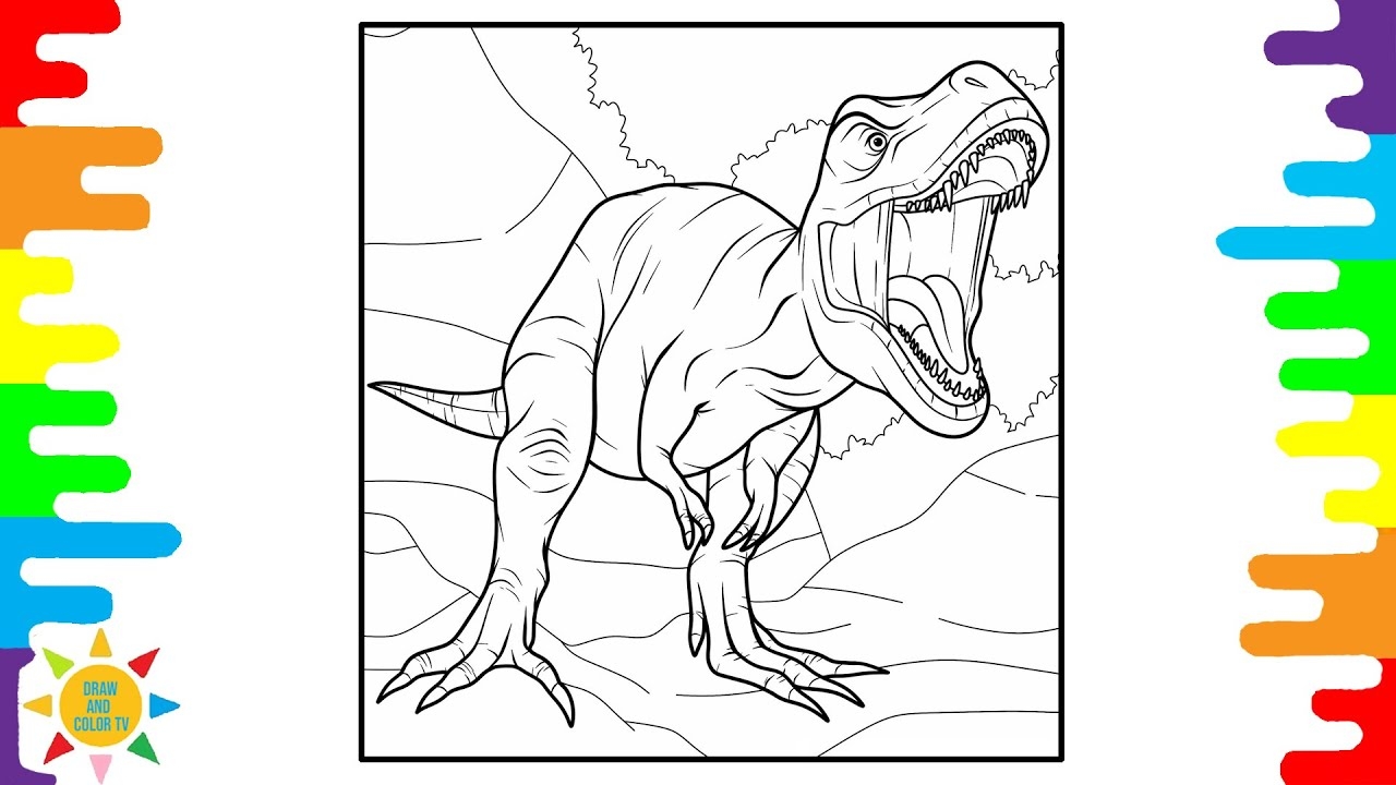 tyrannosaurus rex colouring pages