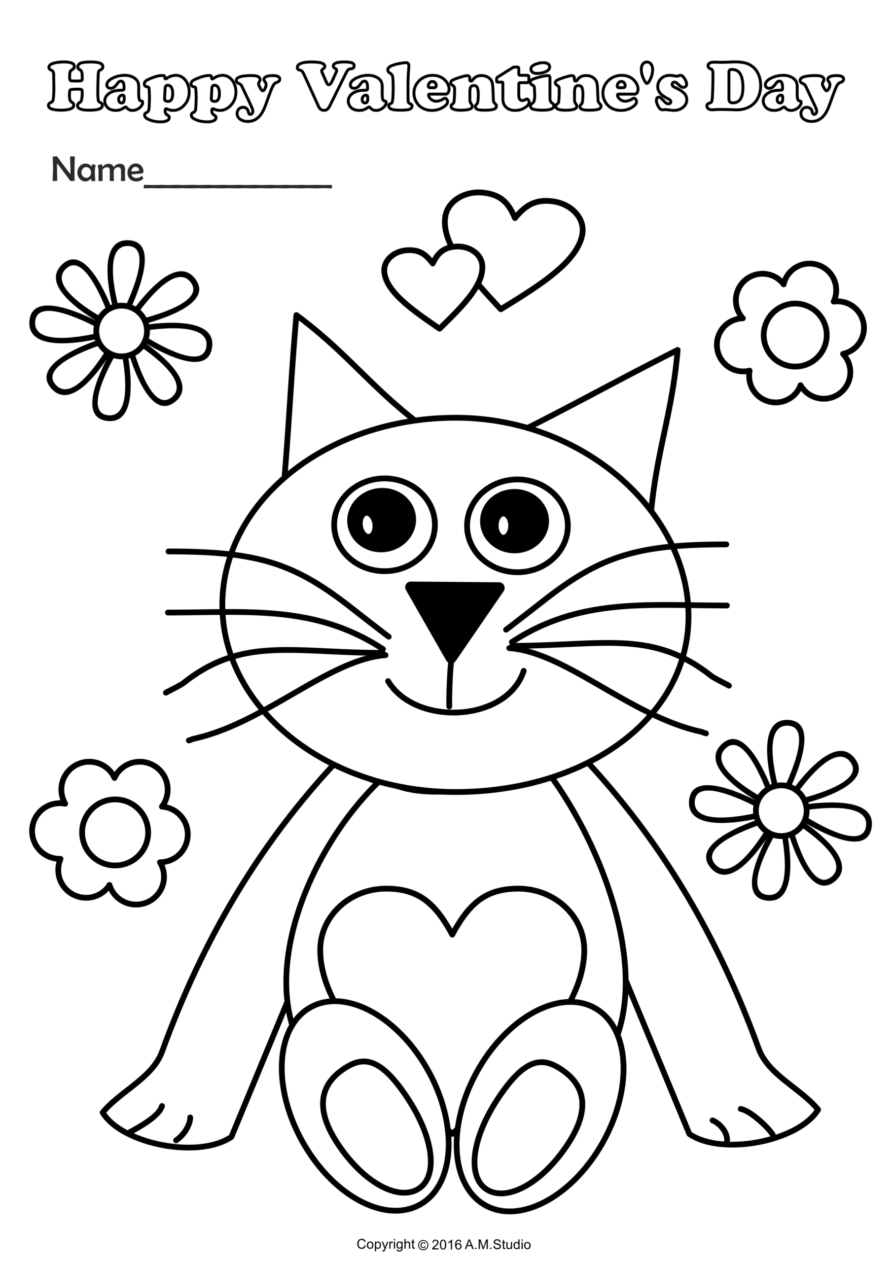 coloring page valentines day