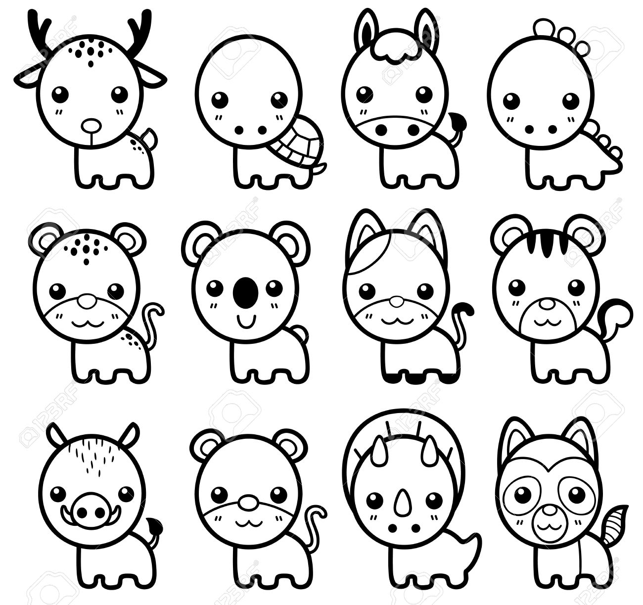 cartoon colouring pictures of animals