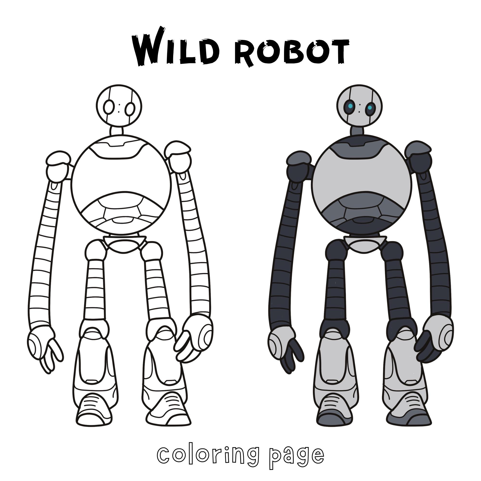 Wild Robot Coloring Page For Kids Etsy