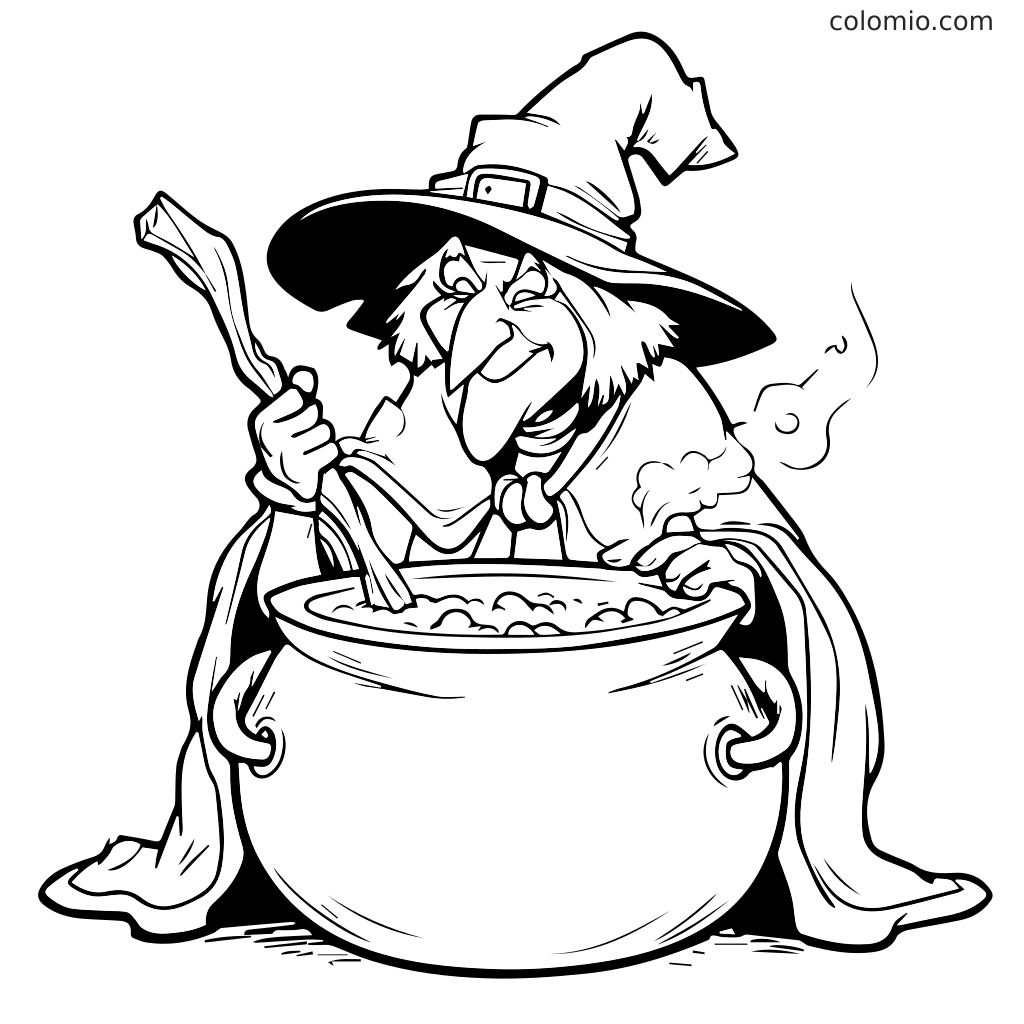 Coloring Picture Of A Witch
