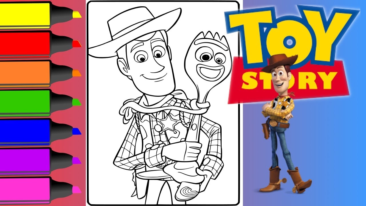 toy story woody colouring pages