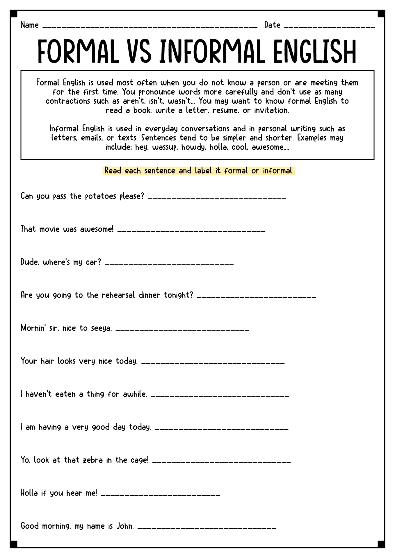 work pages for 6th graders