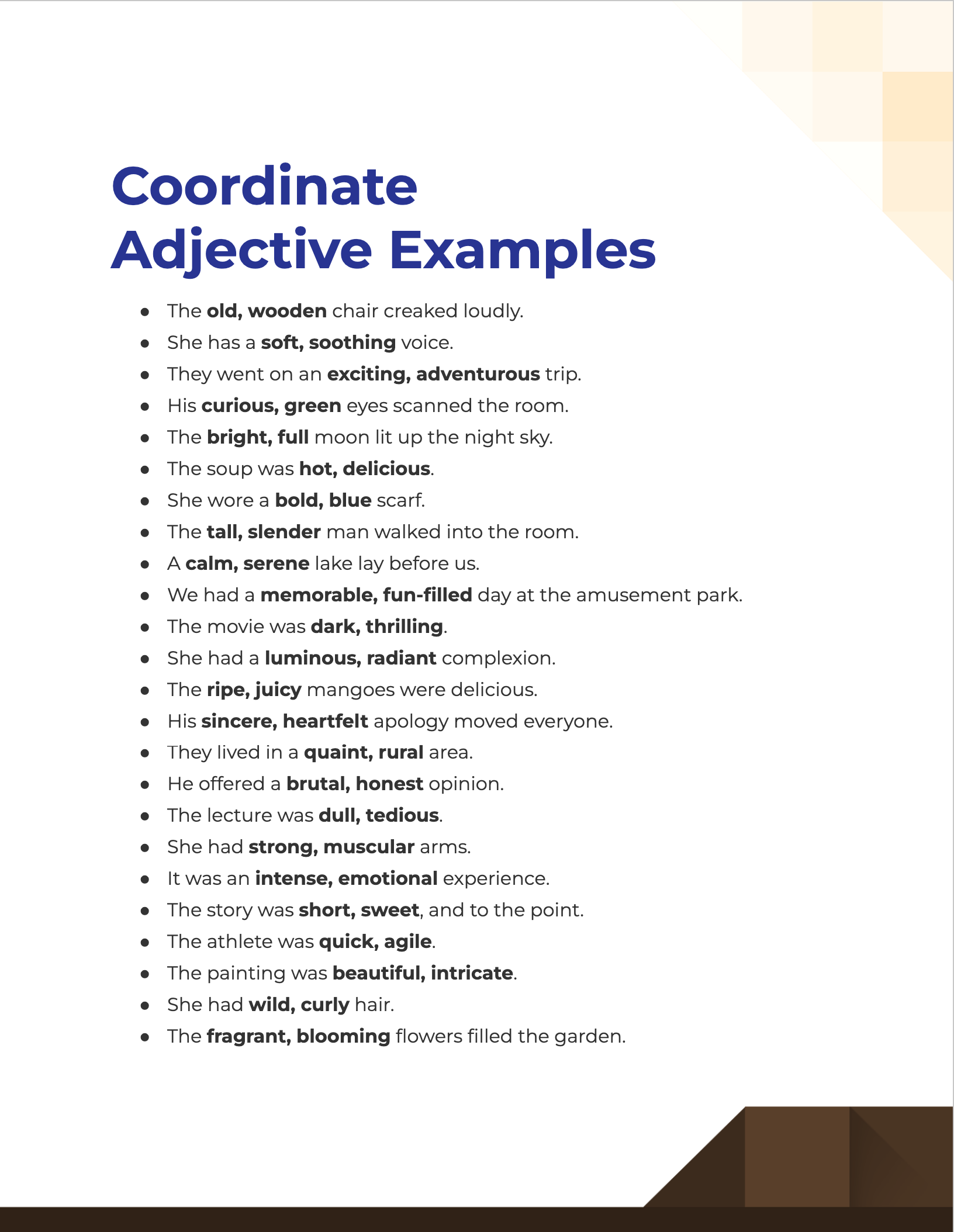 What Is A Coordinate Adjective