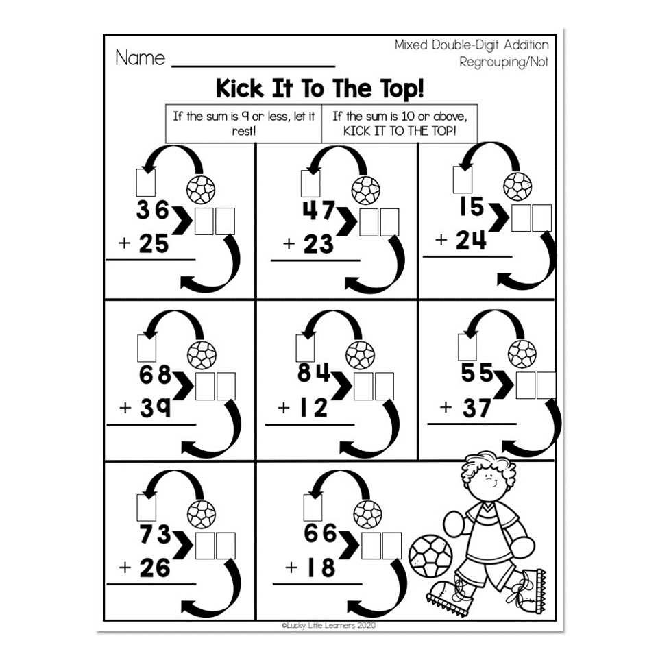 double digit math sheets