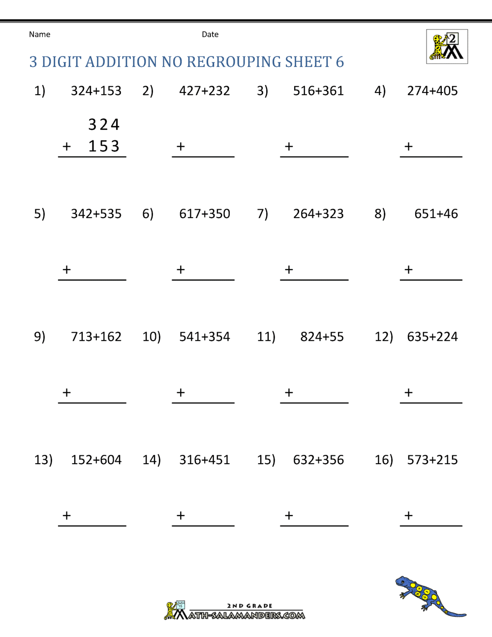 3 Digit Addition No Regrouping Worksheets 3 Digit Addition No Regrouping Worksheets