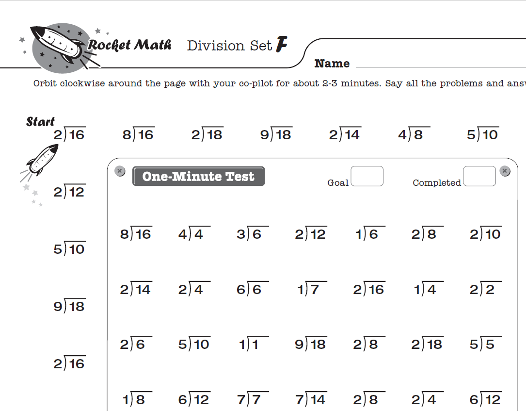 4th Grade Math Worksheets Rocket Math