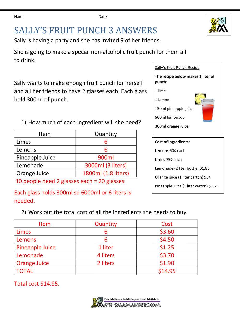 5th Grade Math Problems 5th Grade Math Problems