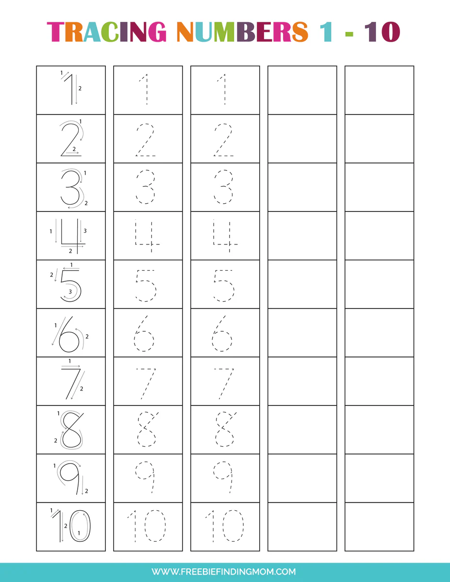 7 Tracing Numbers Worksheets