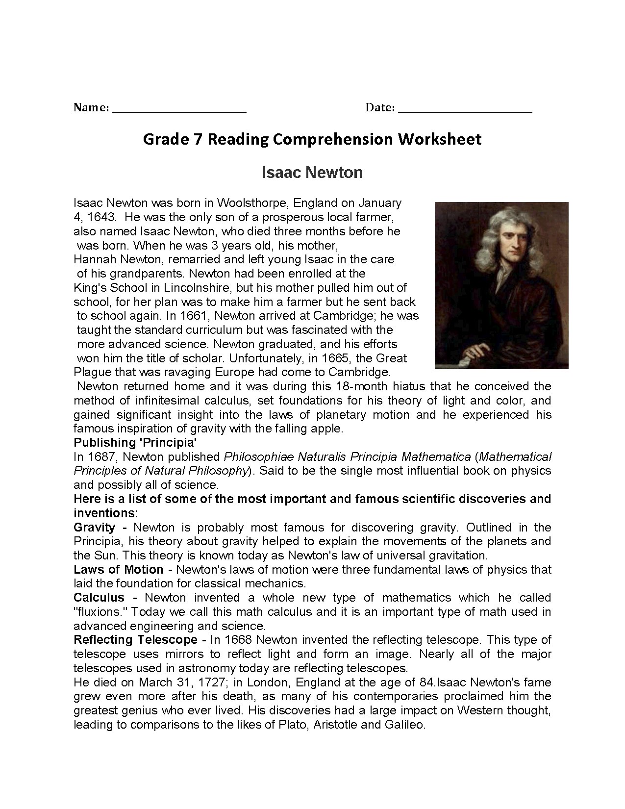 7th grade reading comprehension 7th grade reading comprehension