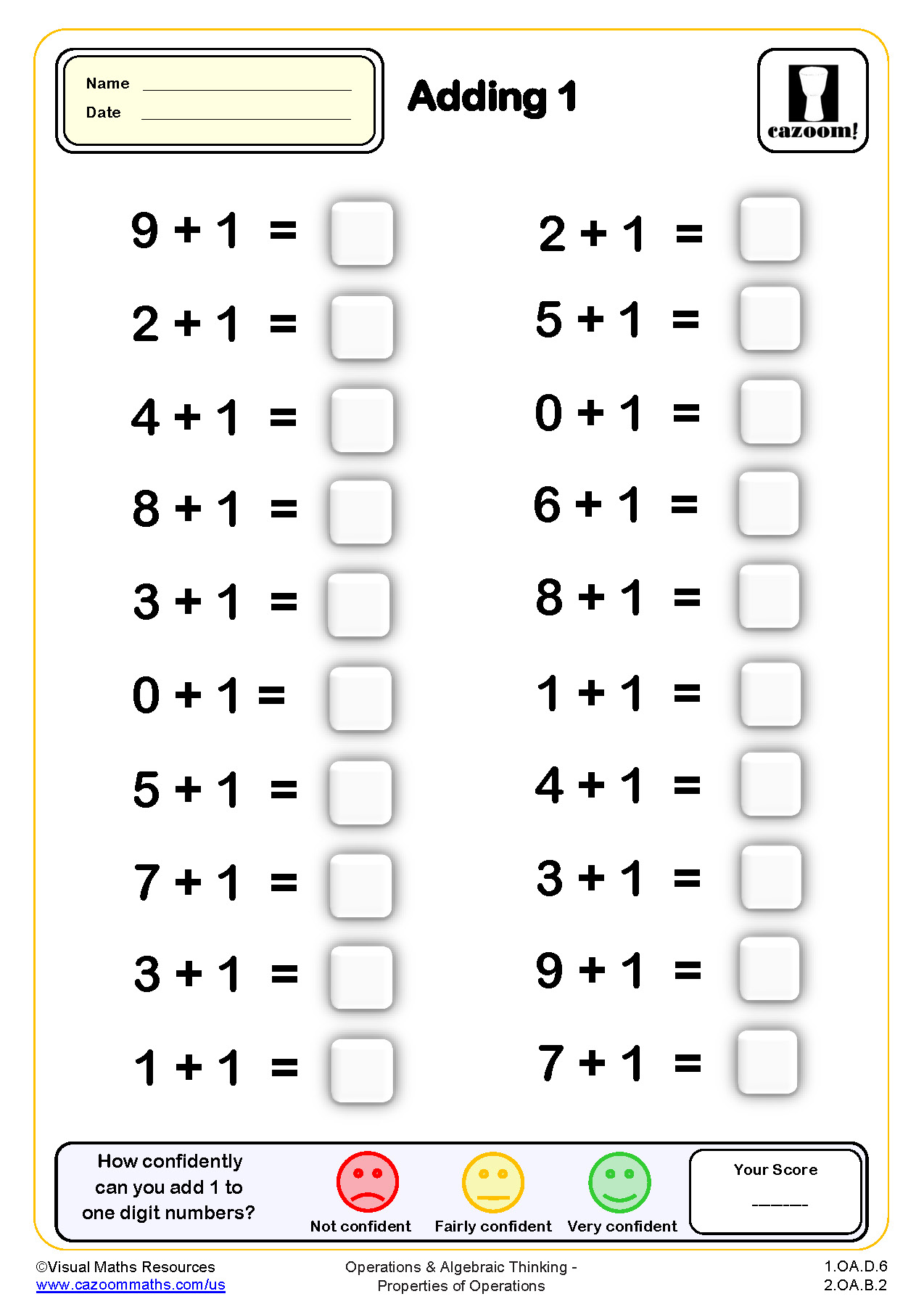 Adding 1 Drills Worksheet 20 Questions Grade 1 PDF Addition Worksheets Adding 1 Drills Worksheet 20 Questions Grade 1 PDF Addition Worksheets