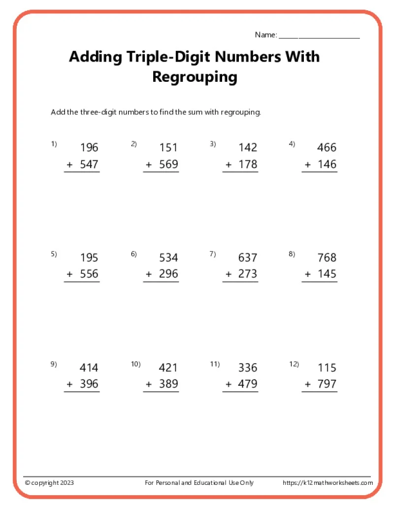 Addition Worksheets K12 Math Worksheets