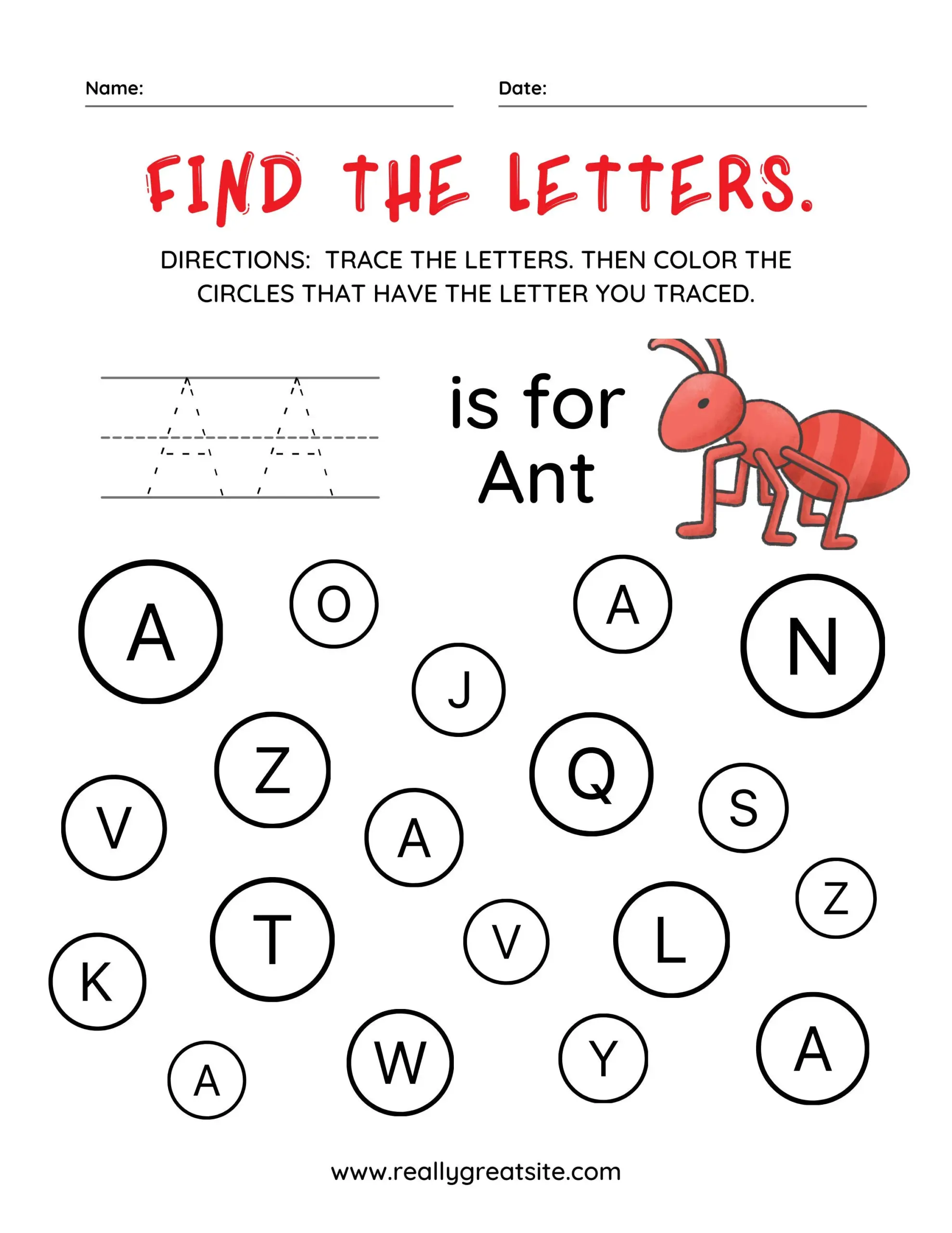 Find The Letter Alphabet Worksheets