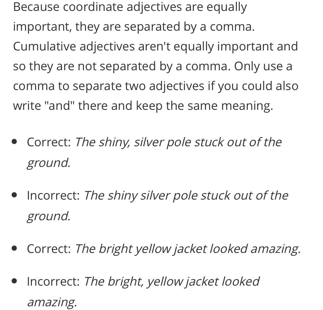 what is a coordinate adjective what is a coordinate adjective