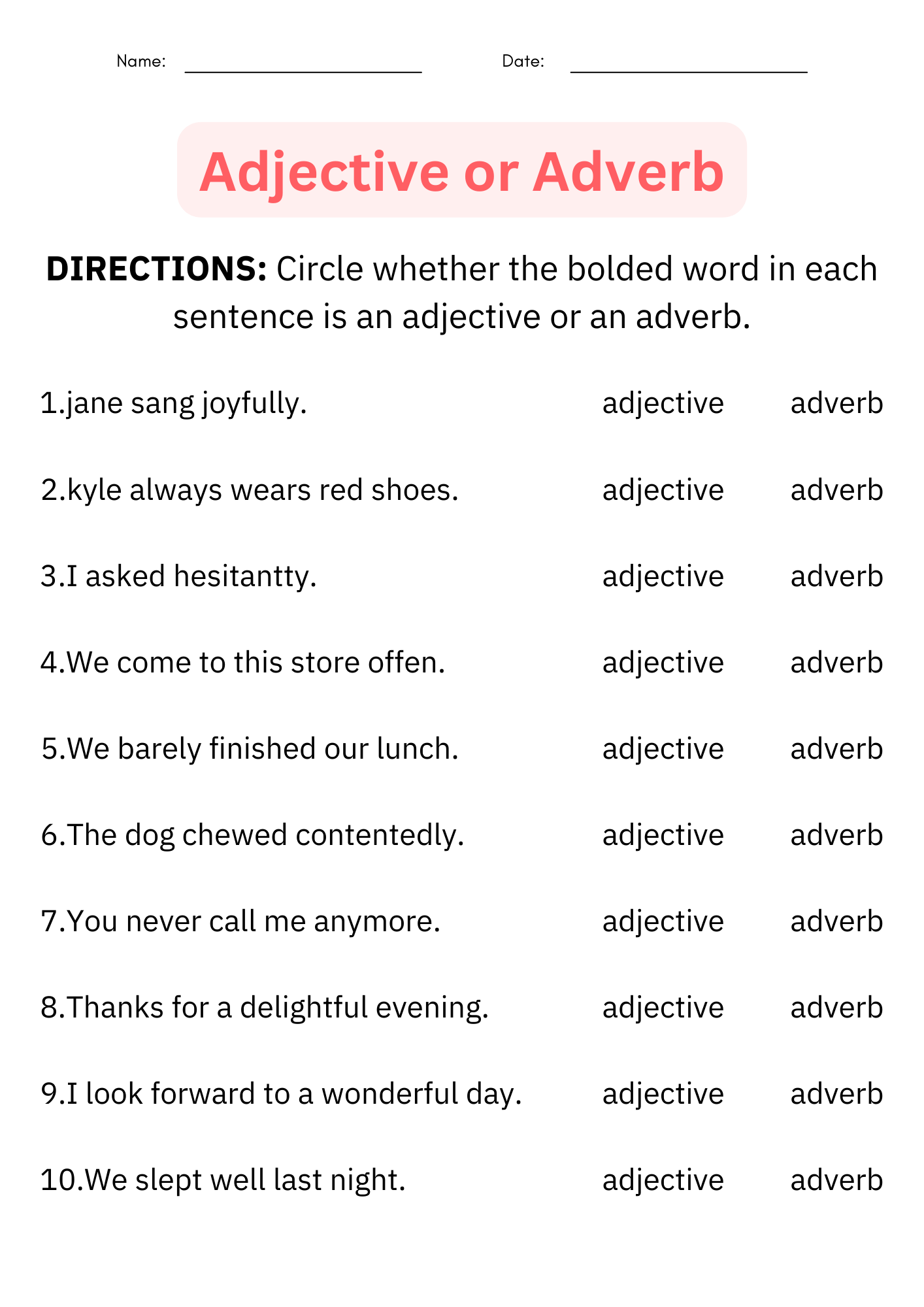 Daily Grammar Activities Adjectives amp Adverbs Worksheets 3rd Worksheets Library Daily Grammar Activities Adjectives amp Adverbs Worksheets 3rd Worksheets Library