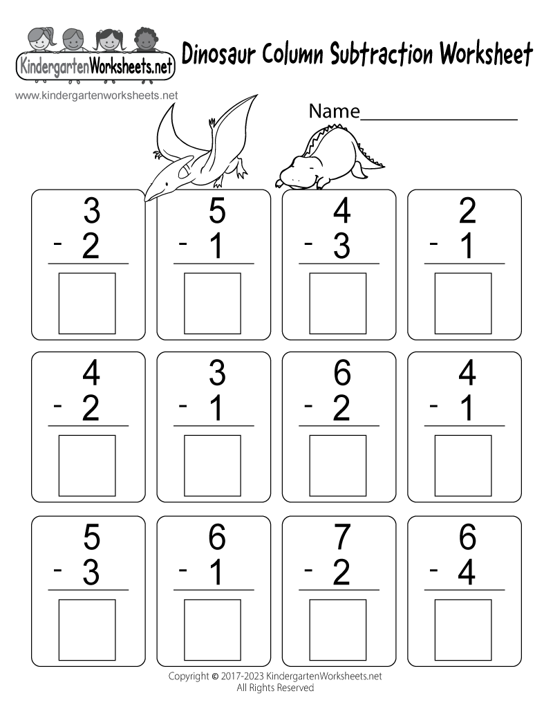 Dinosaur Column Subtraction Worksheet Free Printable PDF Dinosaur Column Subtraction Worksheet Free Printable PDF