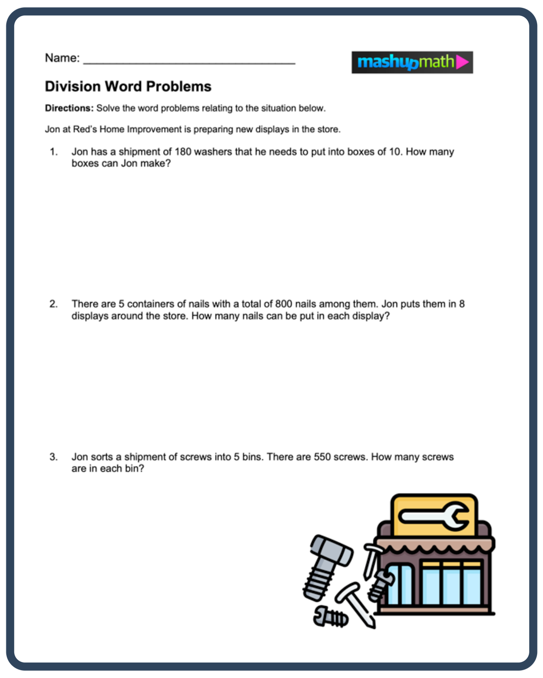 division problems for 5th graders