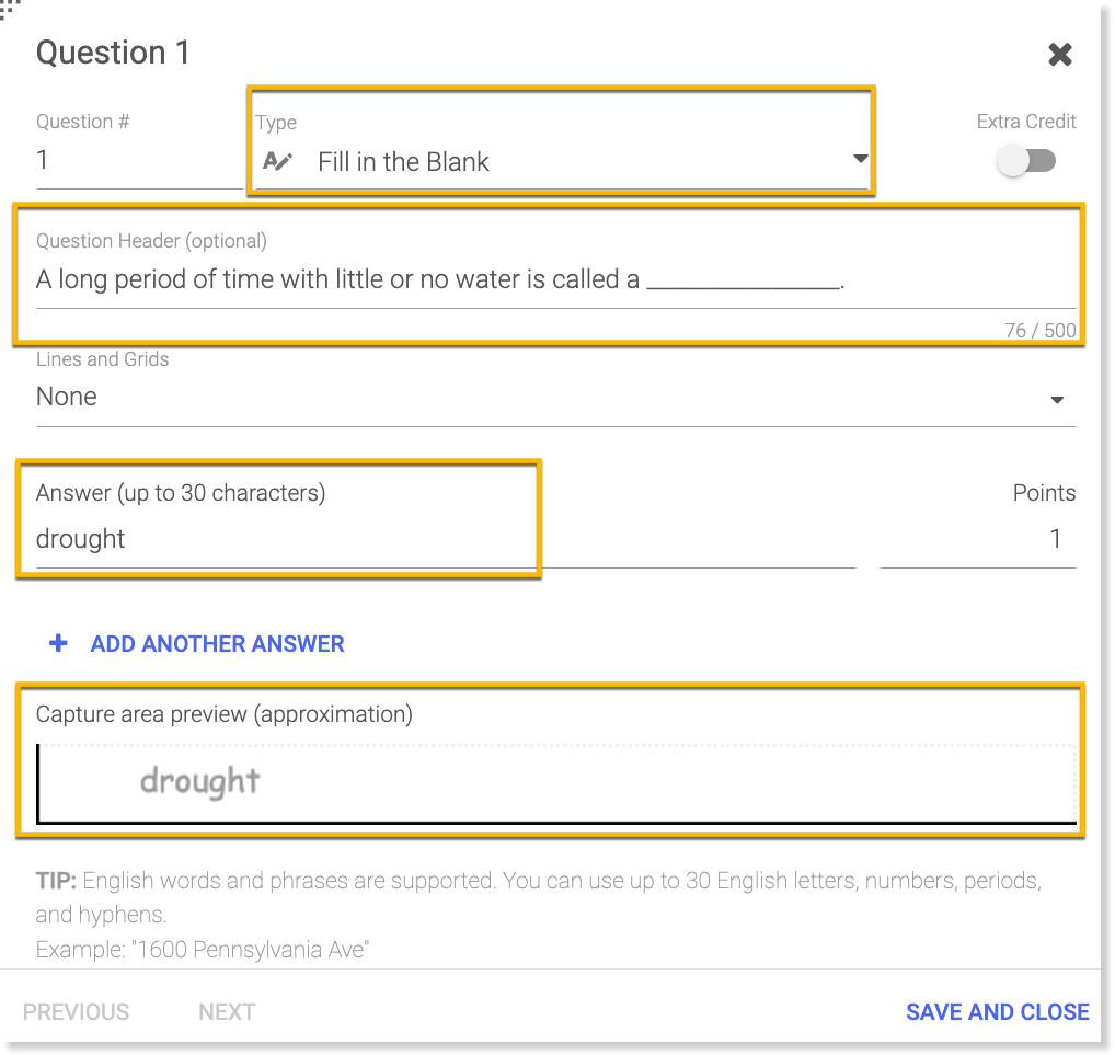Fill In The Blank Questions Gradient Help Center