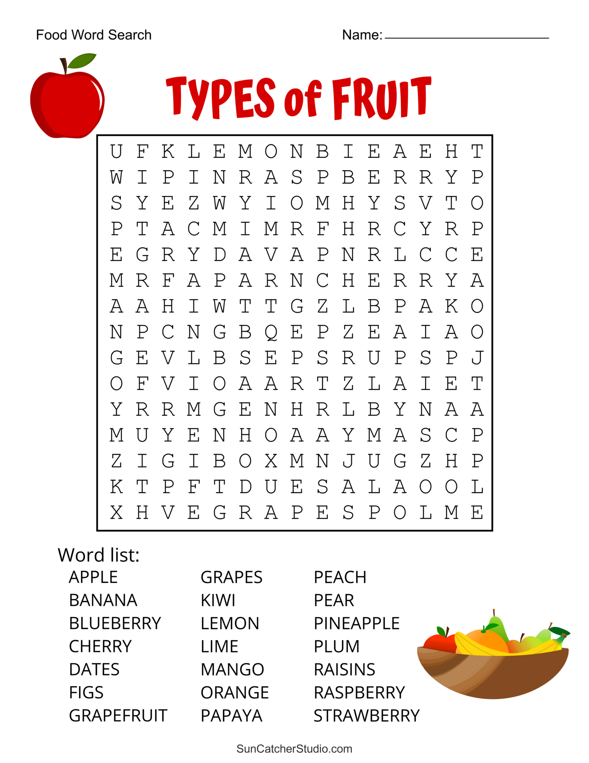 free printable word search