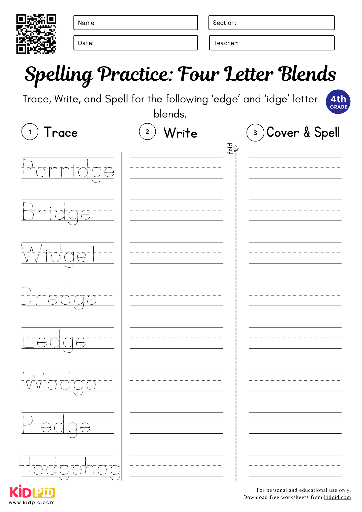 free 4th grade worksheets