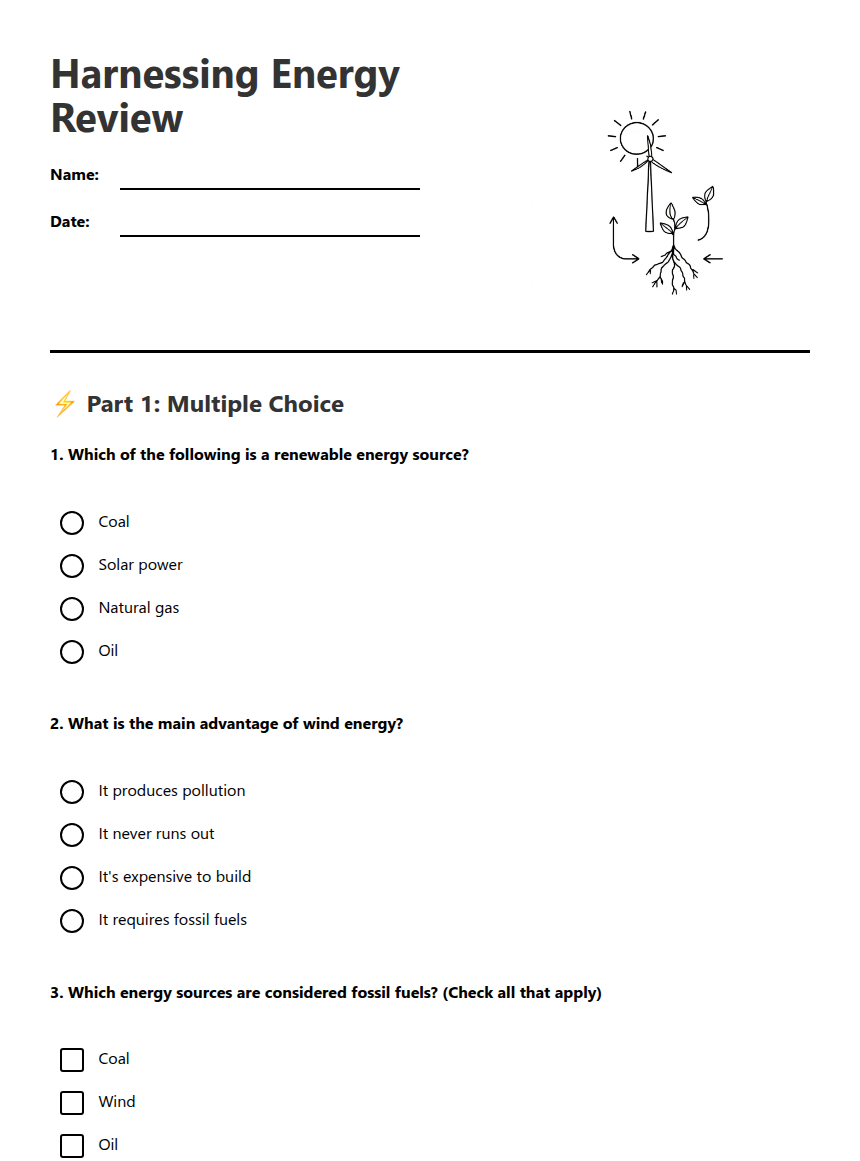 5th Grade Science Worksheets
