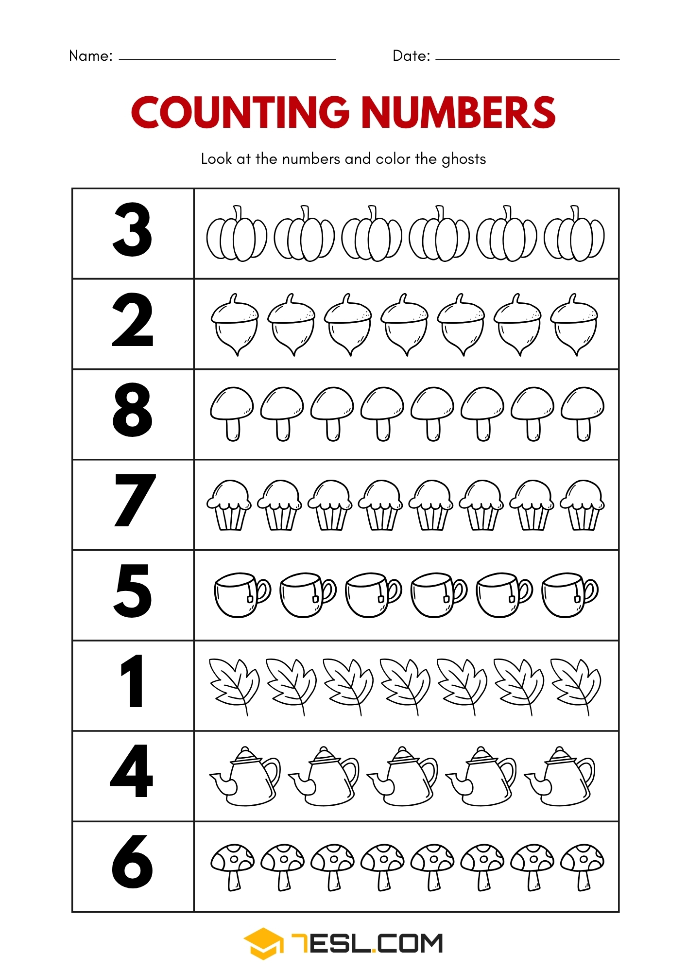 numbers and counting worksheets